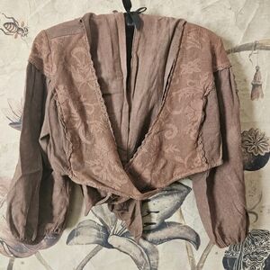 vintage-inspired crop wrap top